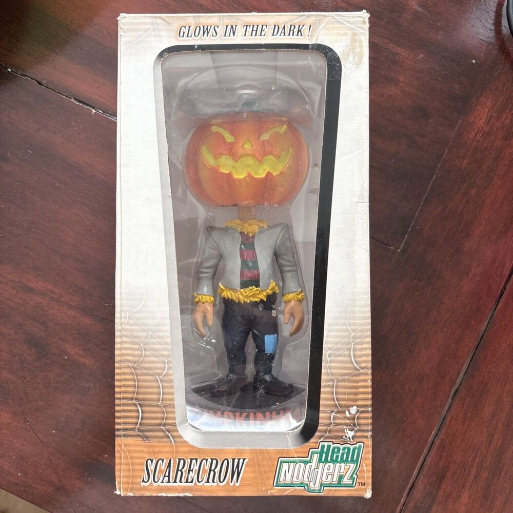 Halloween Head Nodderz Scarecrow Glows In The Dark 2002 Y2K Vintage Upper Deck
